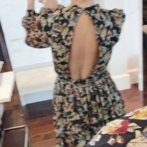 Topshop Floral Midi Open Back Dress 6 E316